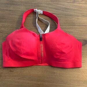 Incredible Knockout Ultra Max Vibrant Red Sports Bra with Front Zip- Gym Workout